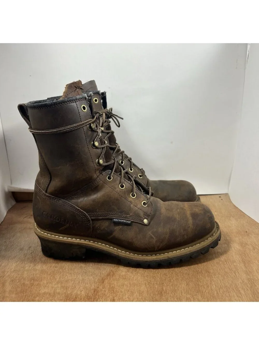 Carolina Elm Logger Men’s 11.5 D CA8821 Brown Boot D Reinforced Toe Work Wear